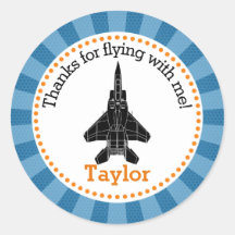 Jet Plane Favor Sticker (Boys Birthday Party)