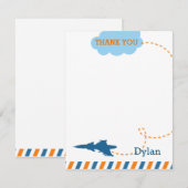 Jet Plane - Hartelijk dank - Fighter Plane Bedankkaart (Voorkant / Achterkant)