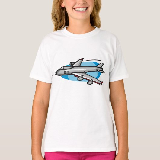 Jet Plane Meisjes T-shirt (Voorkant)