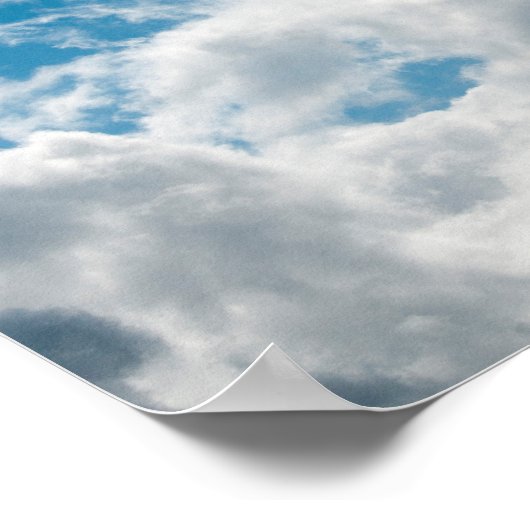 Jet Plane verspreidt zich in wolken Poster (Hoek)