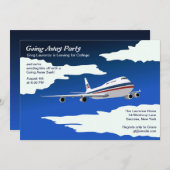 Jet Plane weggaat partijuitnodiging Kaart (Voorkant / Achterkant)