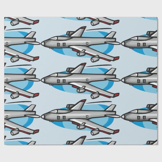 Jet Plane Wrapping Paper Cadeaupapier (Vlak)