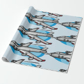 Jet Plane Wrapping Paper Cadeaupapier (Uitgerold)