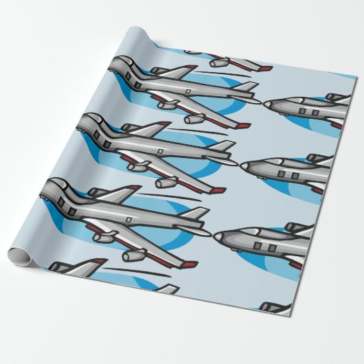 Jet Plane Wrapping Paper Cadeaupapier (Uitgerold)