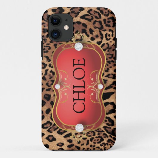 Jet Red Ciao Bella Luipaard Telefoon Hoes (Achterkant)