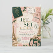Jet Set Achttiende Verjaardagsfeest Kaart (Staand voorkant)