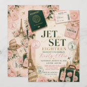 Jet Set Achttiende Verjaardagsfeest Kaart (Voorkant / Achterkant)