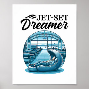 Jet-set Dromer Internationale Wereldreiziger Reizi Poster