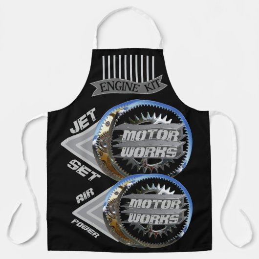 Jet Set Motor Werkt Schort (Voorkant)