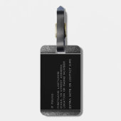 Jet Setter Traveler Silver Glitter Travel Queen Bagagelabel (Achterkant verticaal)