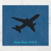 Jet Silhouette Bier Etiket (Enkel label)