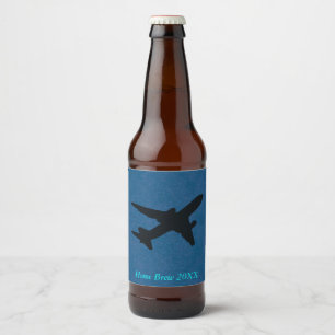 Jet Silhouette Bier Etiket