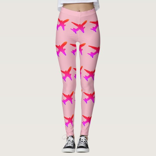 Jet Silhouette Regenboogrand Leggings (Voorkant)