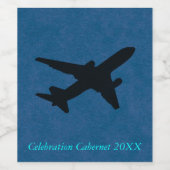 Jet Silhouette Wijn Etiket (Enkel label)