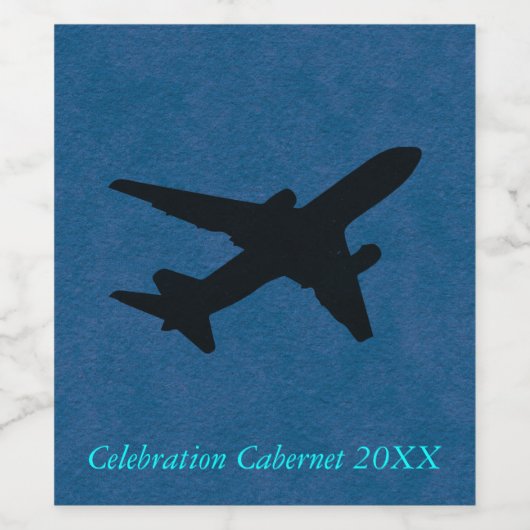 Jet Silhouette Wijn Etiket (Enkel label)