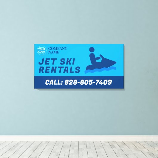 Jet Ski Aangepaste Uitgerekt Canvas Print (Insitu (Houten vloer))