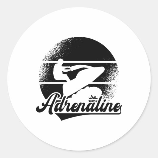 Jet Ski Adrenaline Water Sports Jetski Skiing Ronde Sticker (Voorkant)