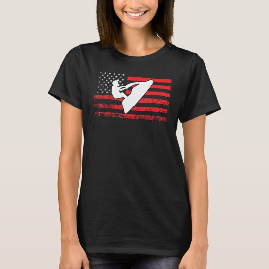 Jet Ski American Flag Jet Skiing T-shirt (Voorkant)