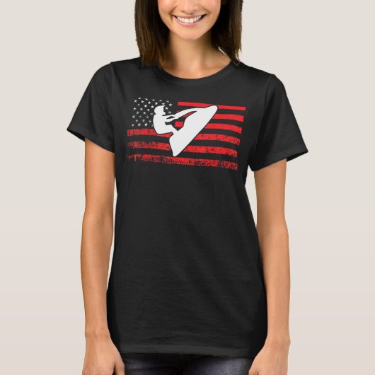 Jet Ski American Flag Jet Skiing T-shirt (Voorkant)