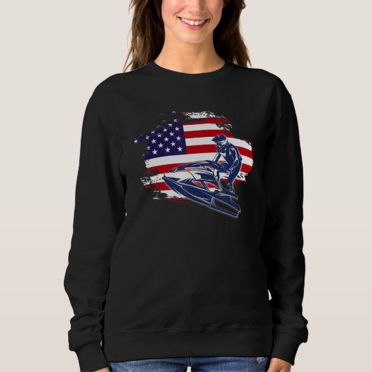 Jet Ski American USA Flag Jetski Rider Trui (Voorkant)