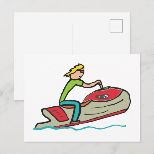 Jet Ski Briefkaart (Voorkant / Achterkant)