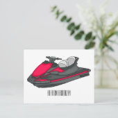 Jet ski cartoon illustration briefkaart (Staand voorkant)