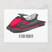 Jet ski cartoon illustration briefkaart (Voorkant)