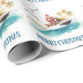 Jet Ski Christmas Holiday with Santa Claus Cadeaupapier (Rol Hoek)