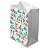 Jet Ski Christmas Holiday with Santa Claus Medium Cadeauzakje (Voorkant Gekanteld)