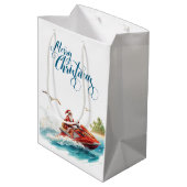 Jet Ski Christmas Holiday with Santa Claus Medium Cadeauzakje (Achterkant Gekanteld)