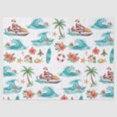 Jet Ski Christmas Holiday with Santa Claus Tissuepapier (Voorkant)