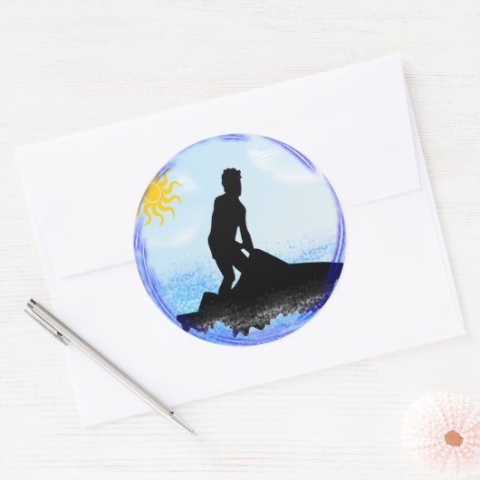 Jet Ski Dreams Ronde Sticker (Envelop)