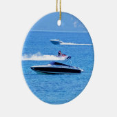 Jet Ski en boten in de oceaan Keramisch Ornament (Rechts)