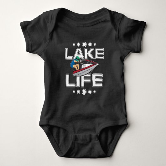 Jet Ski Gift Lake Life Beach Holiday Funny Jetski Romper (Voorkant)