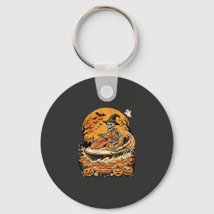 Jet Ski Halloween skelet heks pompoen ontwerp_1 Sleutelhanger