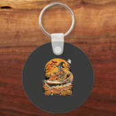 Jet Ski Halloween skelet heks pompoen ontwerp_1 Sleutelhanger (Voorkant)