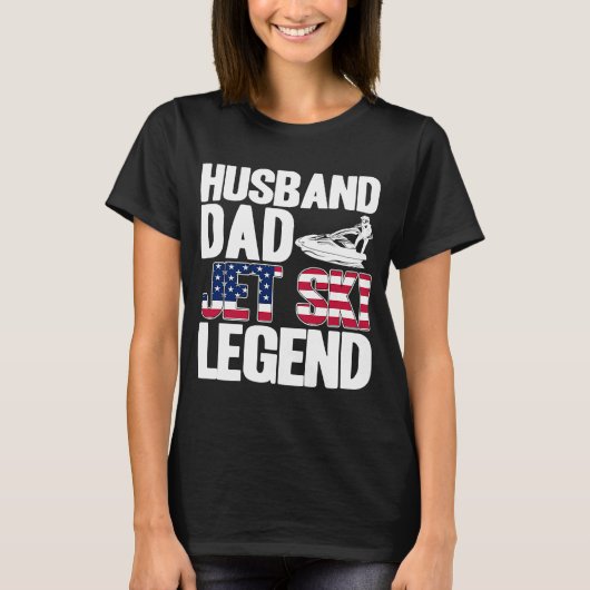 Jet Ski Husband Dad Jet Ski Legend American Flag T-shirt (Voorkant)