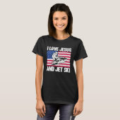 Jet Ski I Love Jesus And Jet Ski American Flag T-shirt (Voorkant volledig)