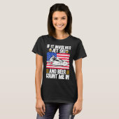 Jet Ski If It Involves Jet Ski And Beer American F T-shirt (Voorkant volledig)