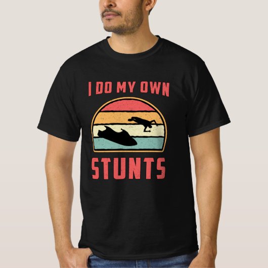Jet Ski ik doe mijn eigen Stunts Jet Skiing Water T-shirt (Voorkant)