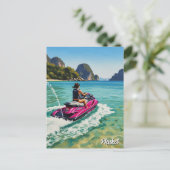 Jet Ski in Phuket Patong Beach Thailand Travel Briefkaart (Staand voorkant)