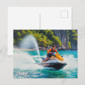 Jet Ski in Phuket Patong Beach Thailand Travel Briefkaart (Voorkant / Achterkant)