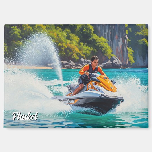 Jet Ski in Phuket Patong Beach Thailand Travel Magneet (Voorkant)
