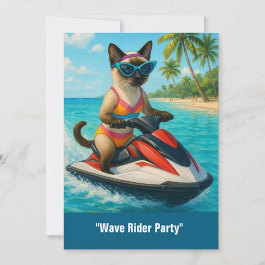 Jet Ski in the sea for Sport water and Cat lovers Kaart (Voorkant)