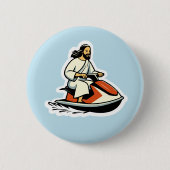 Jet-Ski Jesus Ronde Button 5,7 Cm (Voorkant)