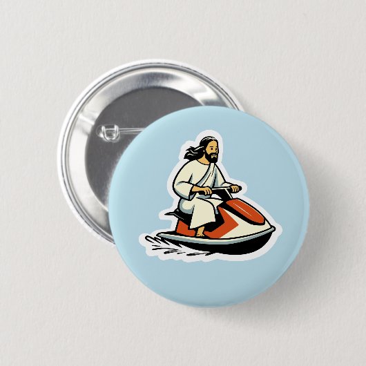 Jet-Ski Jesus Ronde Button 5,7 Cm (Voorkant /achterkant)