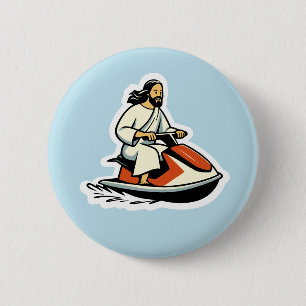 Jet-Ski Jesus Ronde Button 5,7 Cm