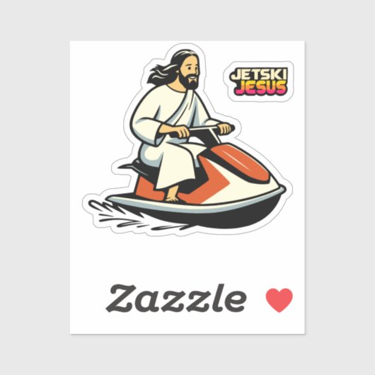 Jet-Ski Jesus Sticker (Vel)