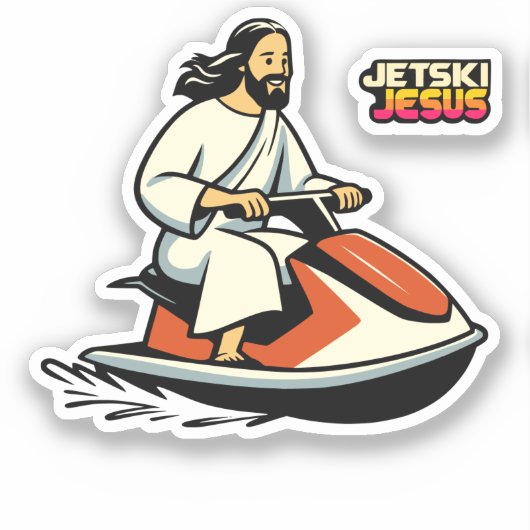 Jet-Ski Jesus Sticker (Voorkant)