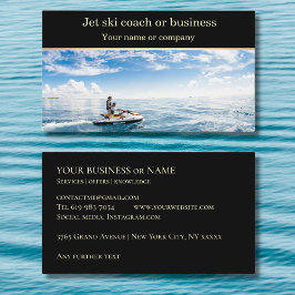 Jet ski jetski waterskiën coach instructeur visitekaartje